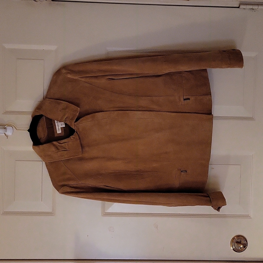 Coldwater Creek REAL soft suede like jacket with ruffle in Back